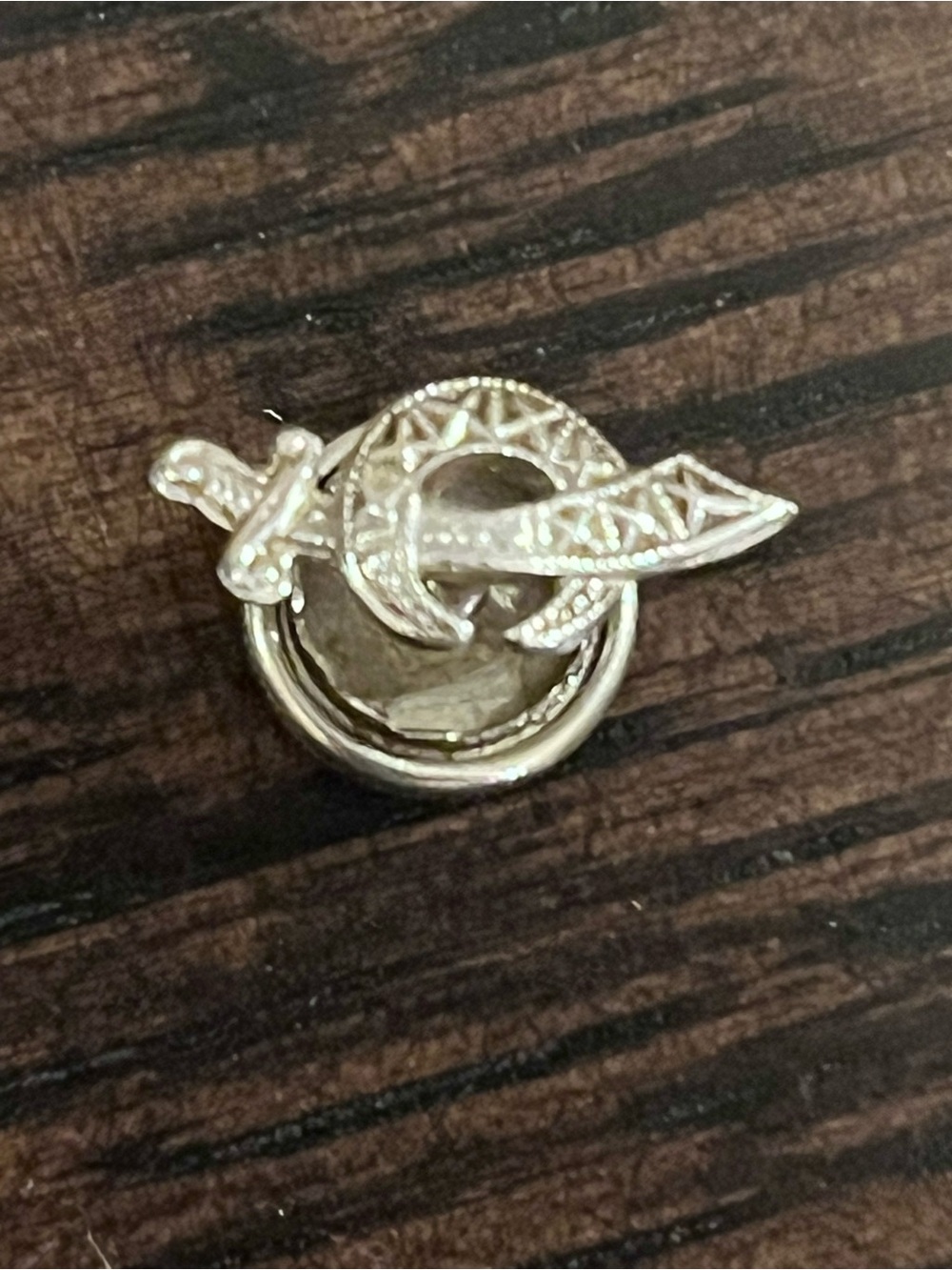 10K Gold Shriners Masonic Emblem Pin Vintage Fraternal Jewelry Crescent Scimitar